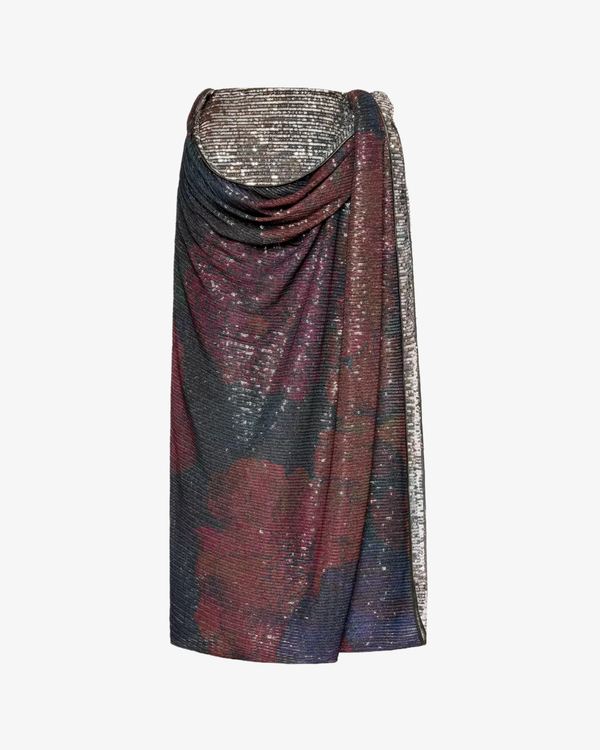 Maison Margiela - Women's Sequins Draped Maxi Skirt - (Blue)