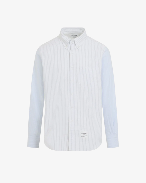 Thom Browne - Men's Straight Fit Button Down Long Sleeve Shirt - (Grey)