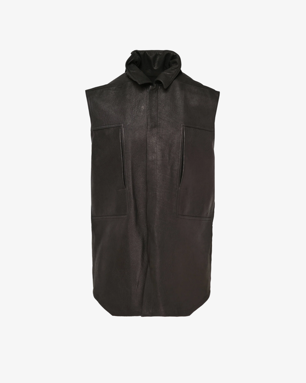 RICK OWENS - Men's Leather Sleeveless Shirt - (Black)
