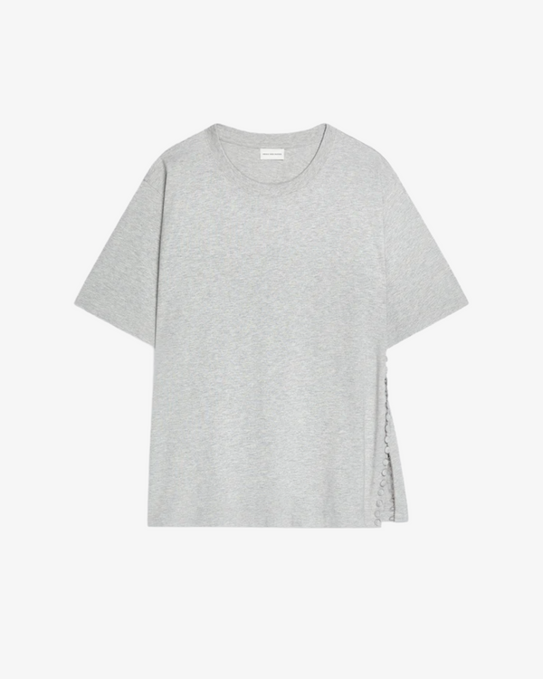 DRIES VAN NOTEN - Women's Buttoned Cotton Tee - (Grey813)