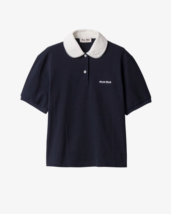MIU MIU - Women's Piquet Polos - (Navy)