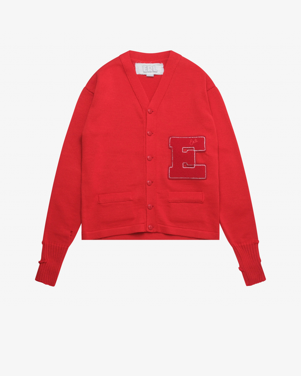 ERL - Men's E Patch Cardigan Knit - (Red)