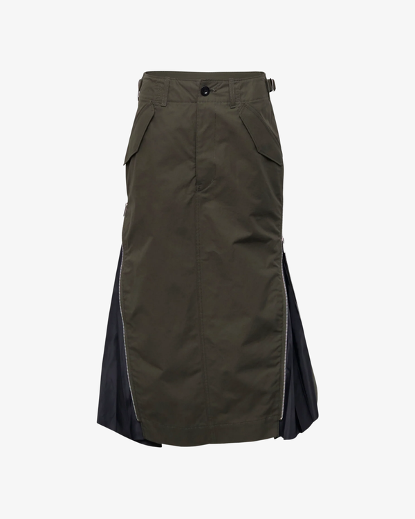 SACAI - Women's Cotton Weather Skirt - (Khaki)