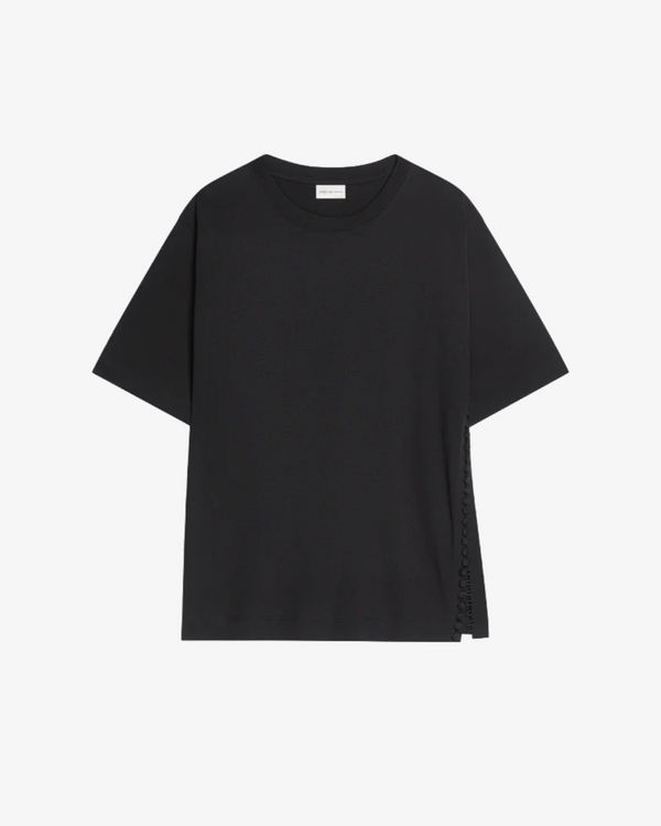 DRIES VAN NOTEN - Women's Buttoned Cotton Tee - (Black900)