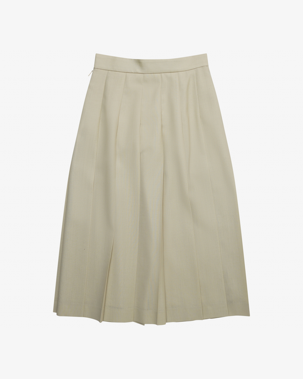 AURALEE - Women's Wool Kid Mohair Hopsack Pleated Skirt - (Beige)