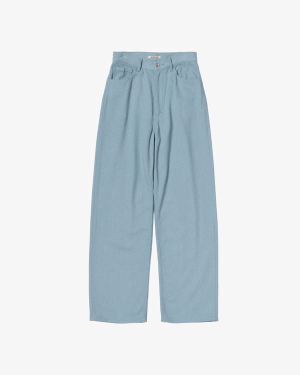 AURALEE - Women's Silk Nep Denim 5P Wide Pants - (Light Blue)