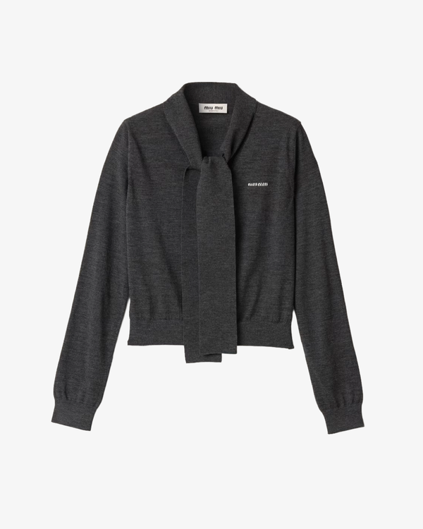 MIU MIU - Women's Wool Cardigan - (Grey)