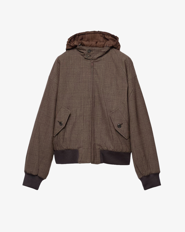 Prada - Men's Wool Check Hooded Jacket - (Brown)