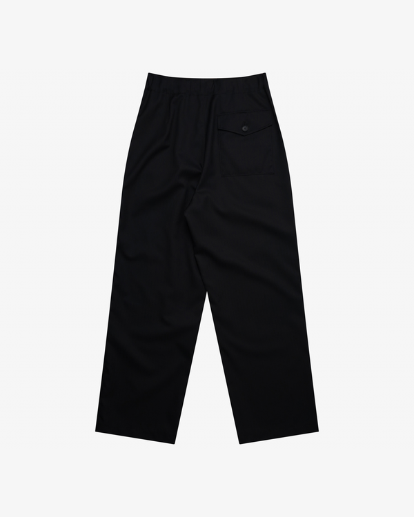 AURALEE - Men's Wool Herringbone Cargo Pants - (Black)