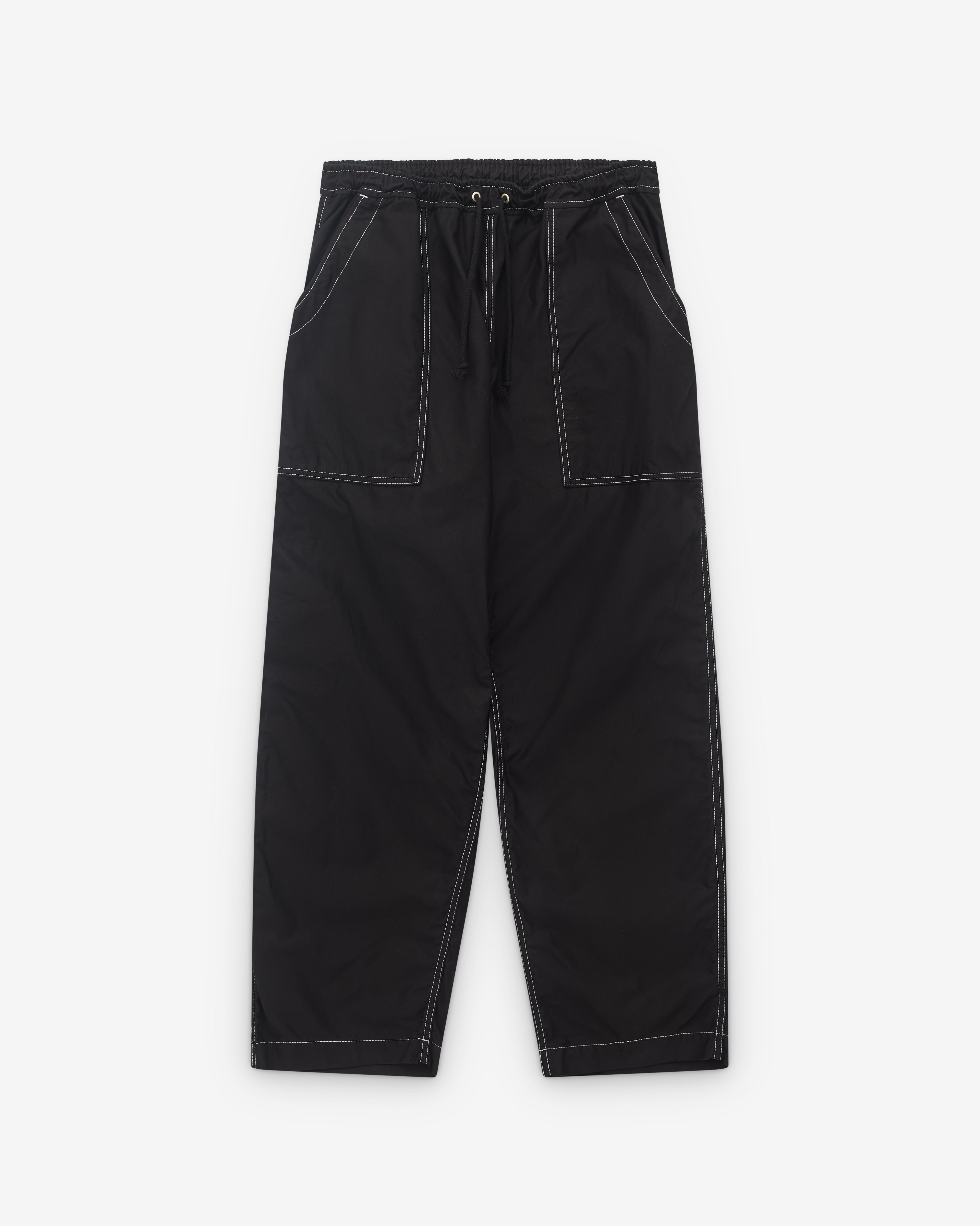 COMME des GARÇONS HOMME topstitch pants Comme des Garçons Homme: Men's Top Stitch Drawcord Trousers (Black