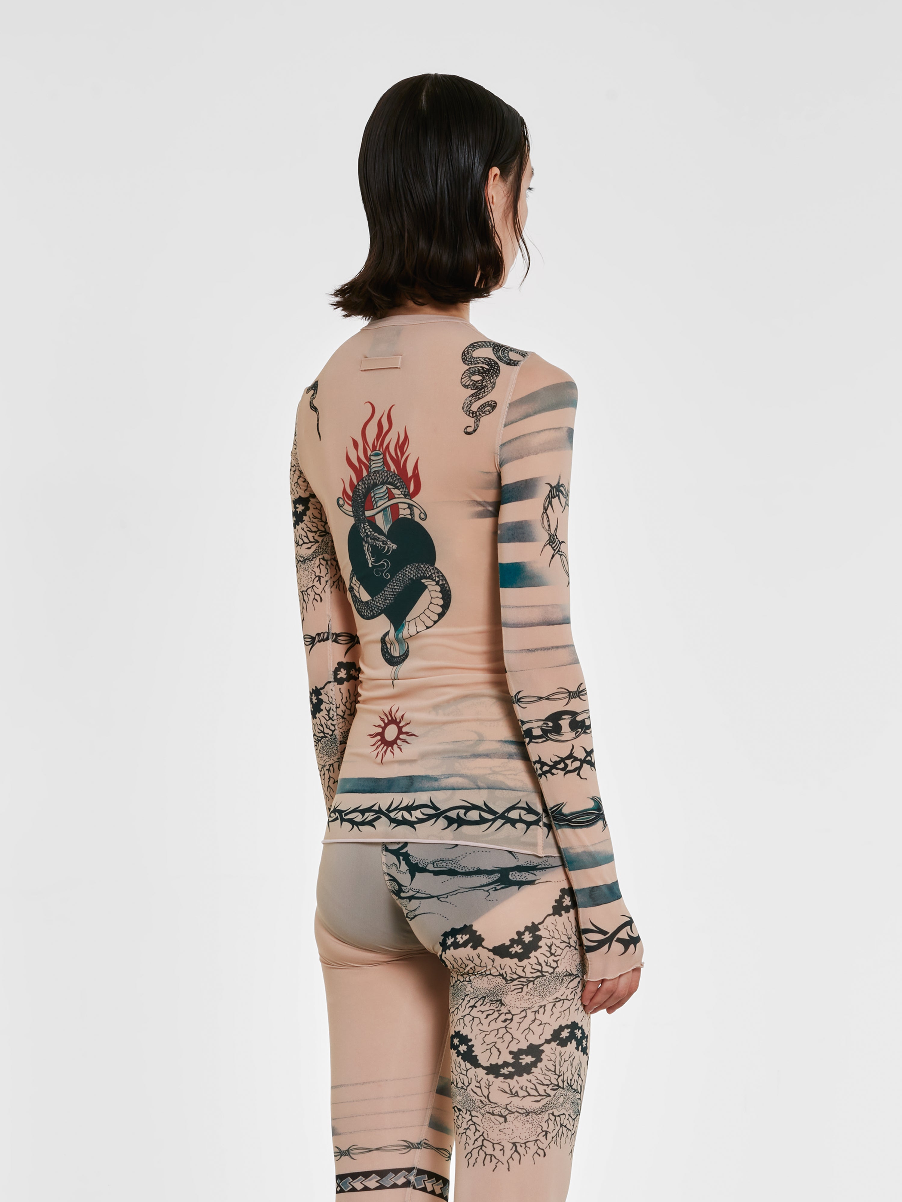 Jean Paul Gaultier: KNWLS Women's Trompe L'Oeil Tattoo Long Sleeve
