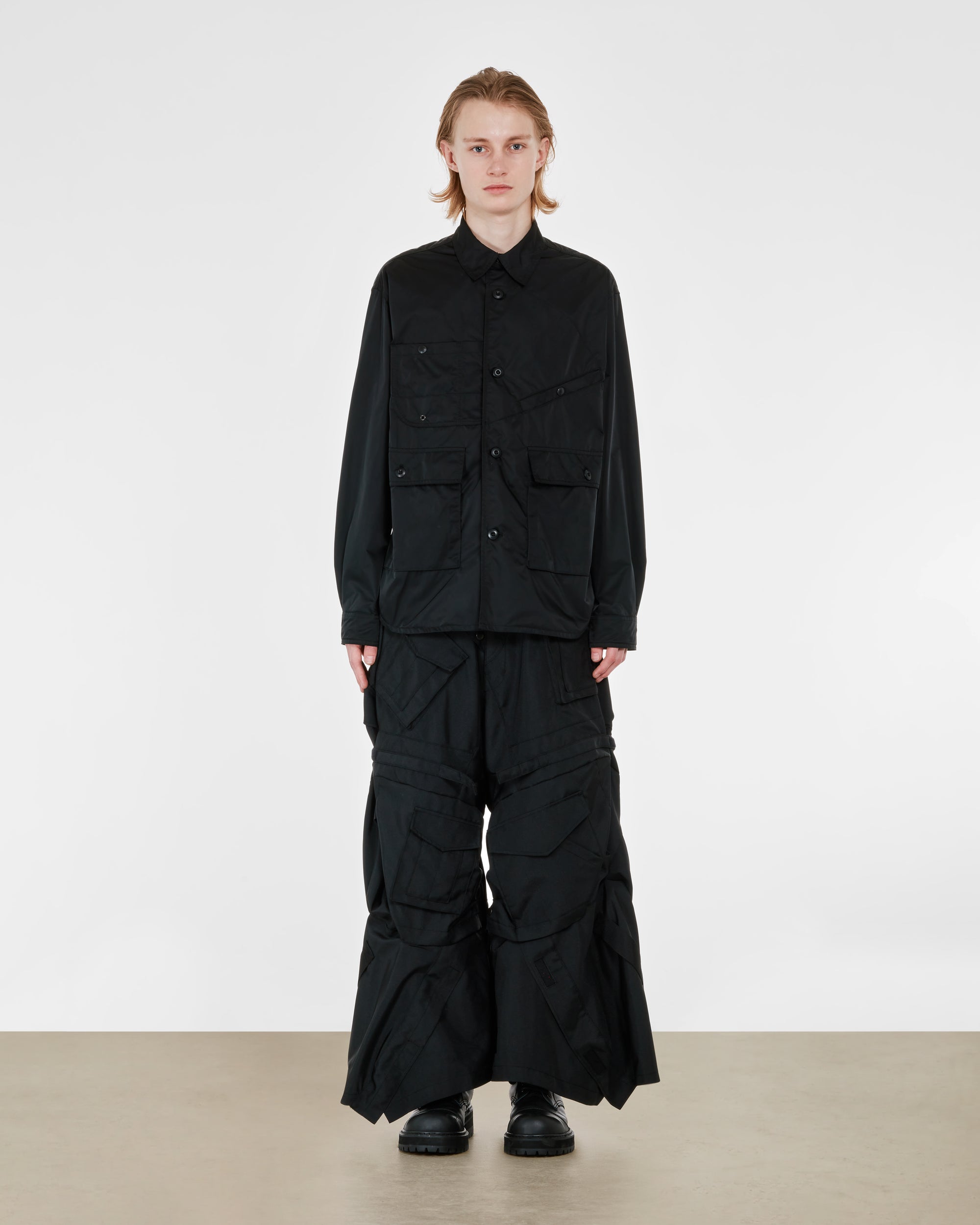 Junya Watanabe MAN - Men's Polyester Matte Trousers - (Black) view 5