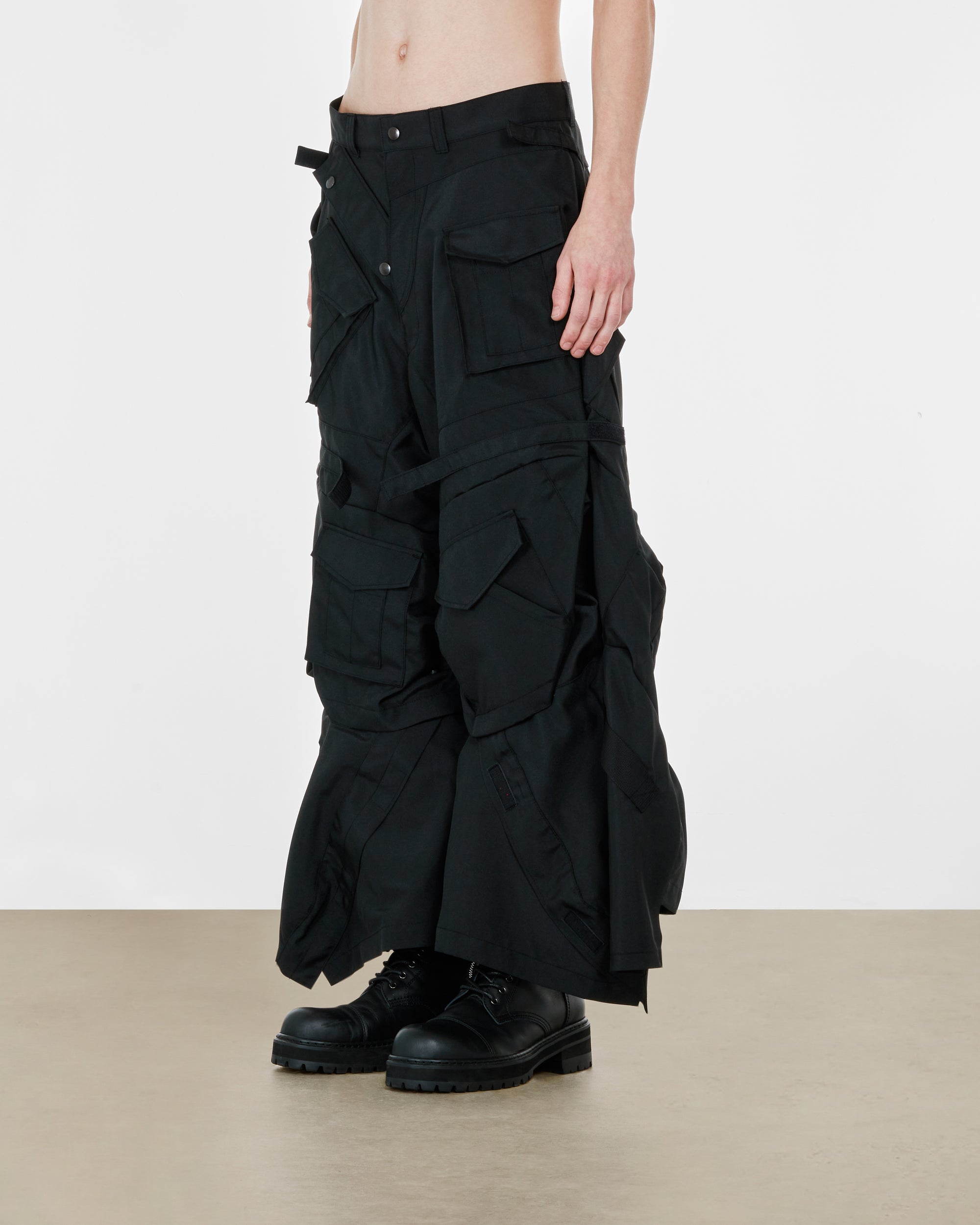 Junya Watanabe MAN - Men's Polyester Matte Trousers - (Black) view 3