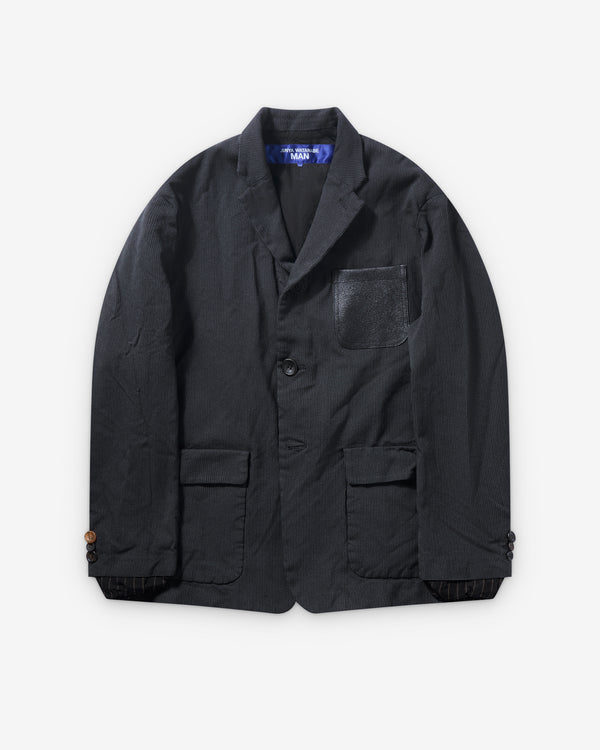 Junya Watanabe Man  - Men's Herringbone Single Breasted Blazer - (Black/Grey)