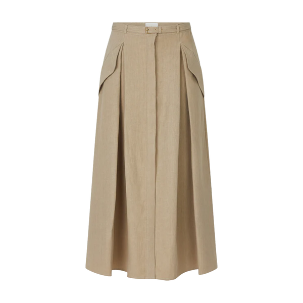 LE KASHA - Karut Linen Safari Skirt - (Beige)