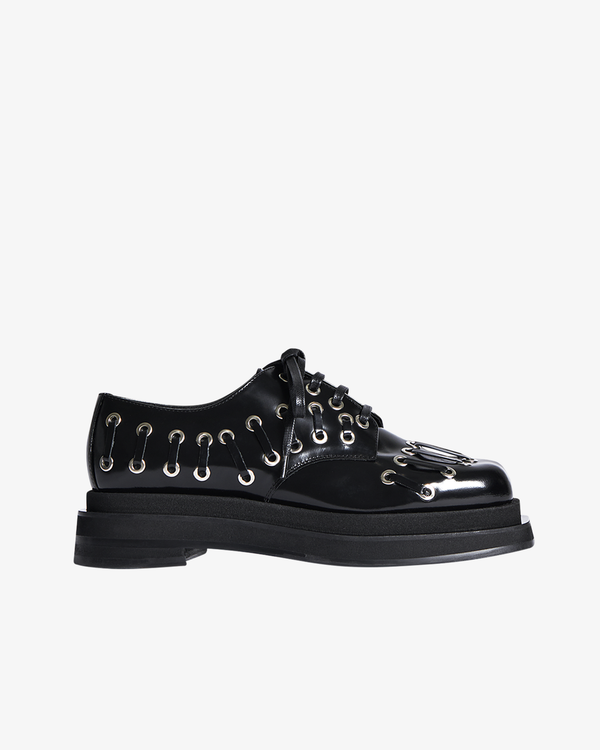 Simone Rocha - Men's Heart Toe Platform Lace Up Grommet Brogue - (Black)