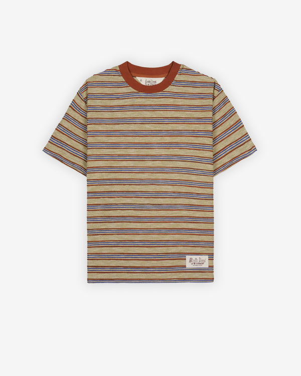 BRAIN DEAD - Men's Pudu Stripe Short Sleeve - (Natural)