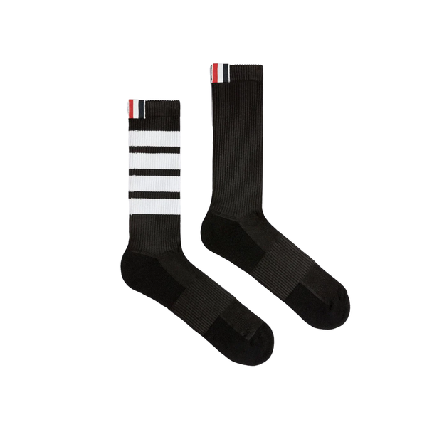 THOM BROWNE - Polyester Tech 4-Bar Mid Calf Socks - (Black)