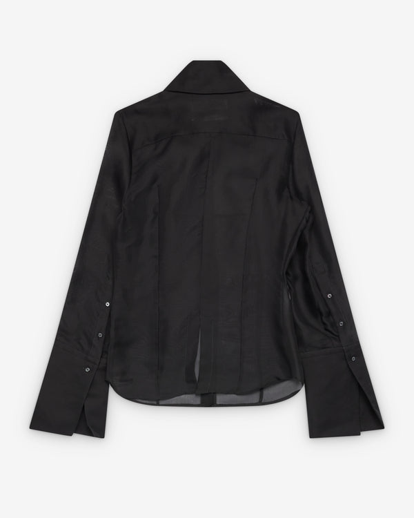 Matieres Fecales_Matières Fécales - Women's Daphne Silk Organza Shirt - (Black)_SHIRTS