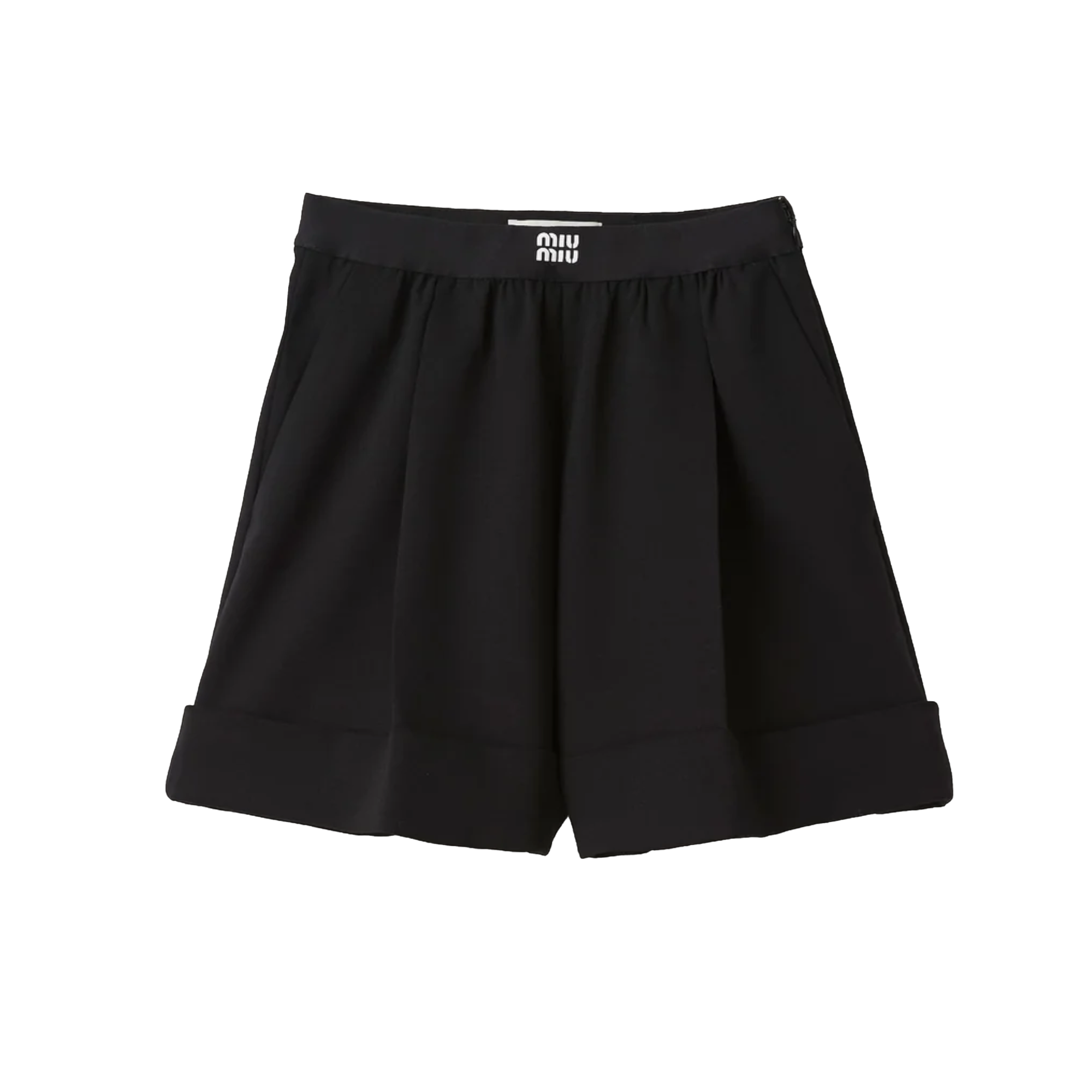 MIU MIU: Grain De Poudre Pantaloni (Black) | DSMS E-SHOP