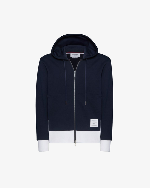 THOM BROWNE - Men's Classic 4-Bar Jersey Zip up Hoodie - (Navy415)