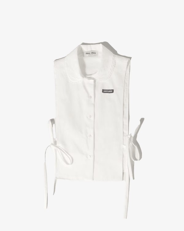 MIU MIU - Women's Popeline Fiammato Bib - (White)