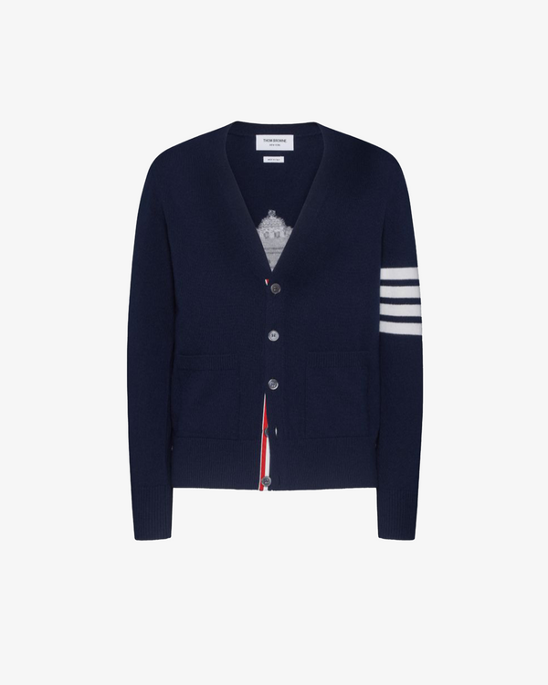 THOM BROWNE - Men's Nutcracker Merino Wool 4-Bar Cardigan - (Navy415)