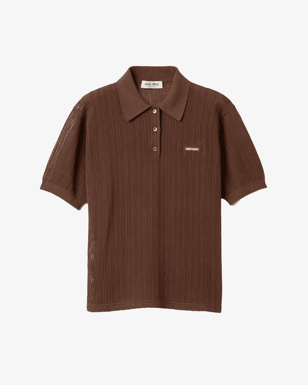 MIU MIU - Women's Cotton Pizzo F.18 Polo - (Brown)