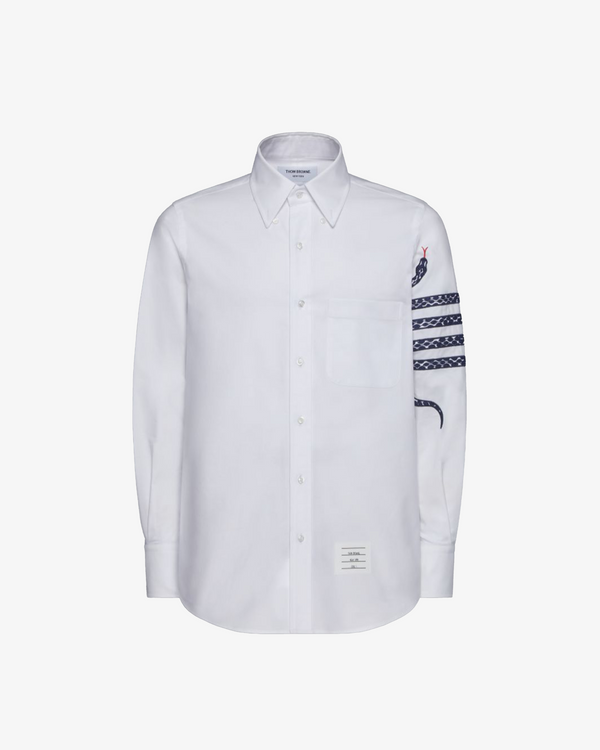 THOM BROWNE - Men's Lunar New Year Straight Fit Denim Shirt - (White100)