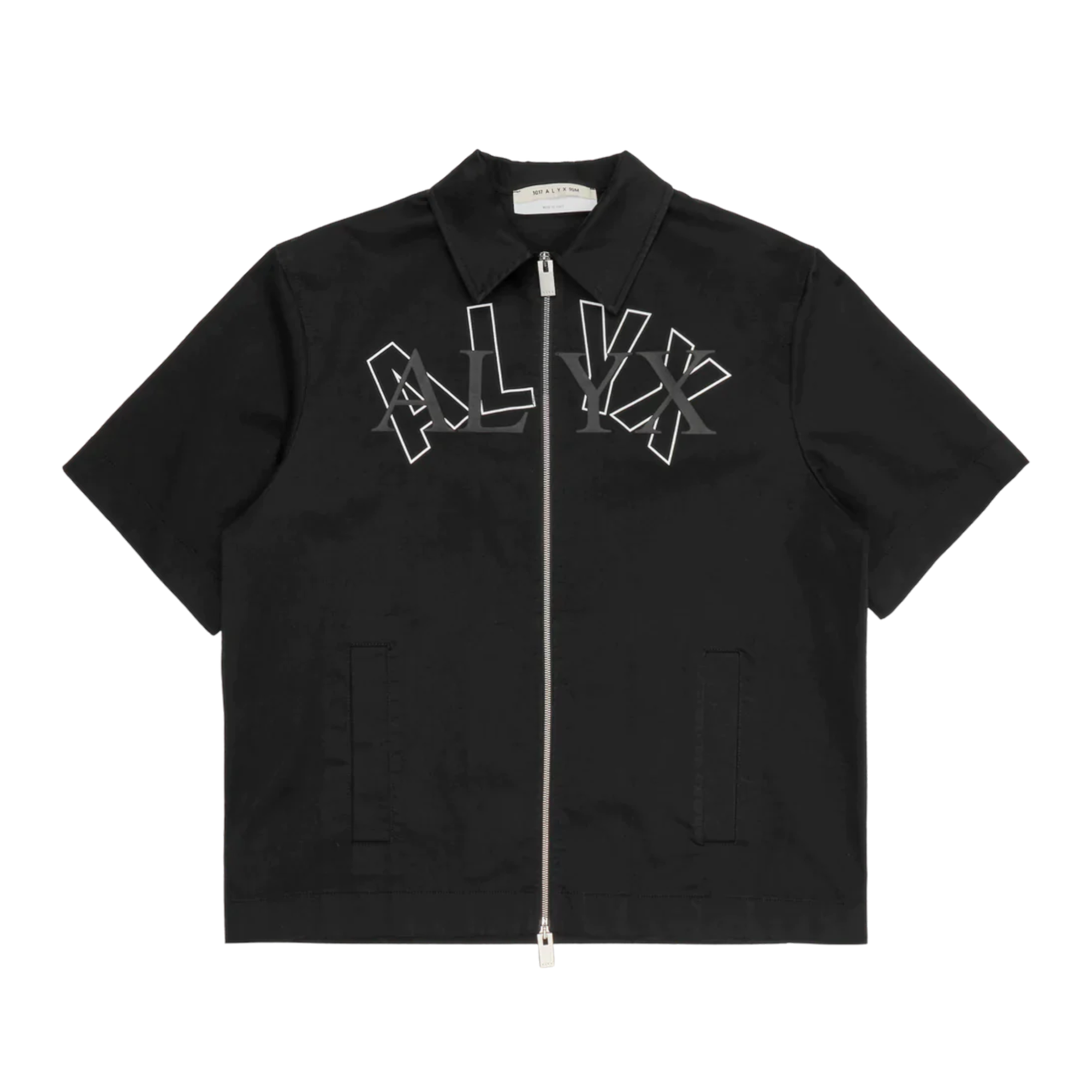 ALYX - Men's Logo S/S Zip Shirt - (Black)|Dover Street Market E-Shop ...