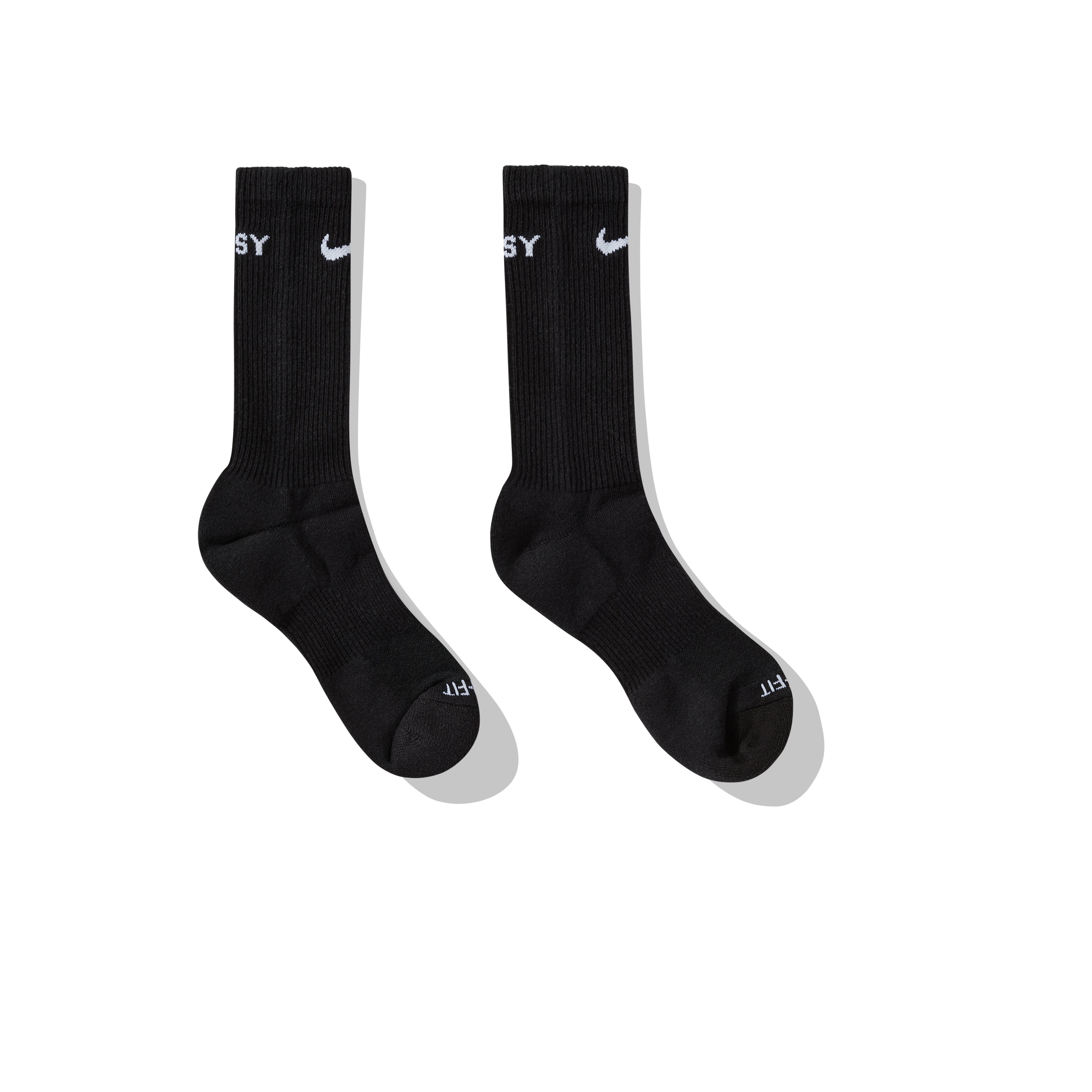 NIKE: STÃœSSY Everyday Plus Crew Sock 3 Pack (Black) | DSMS
