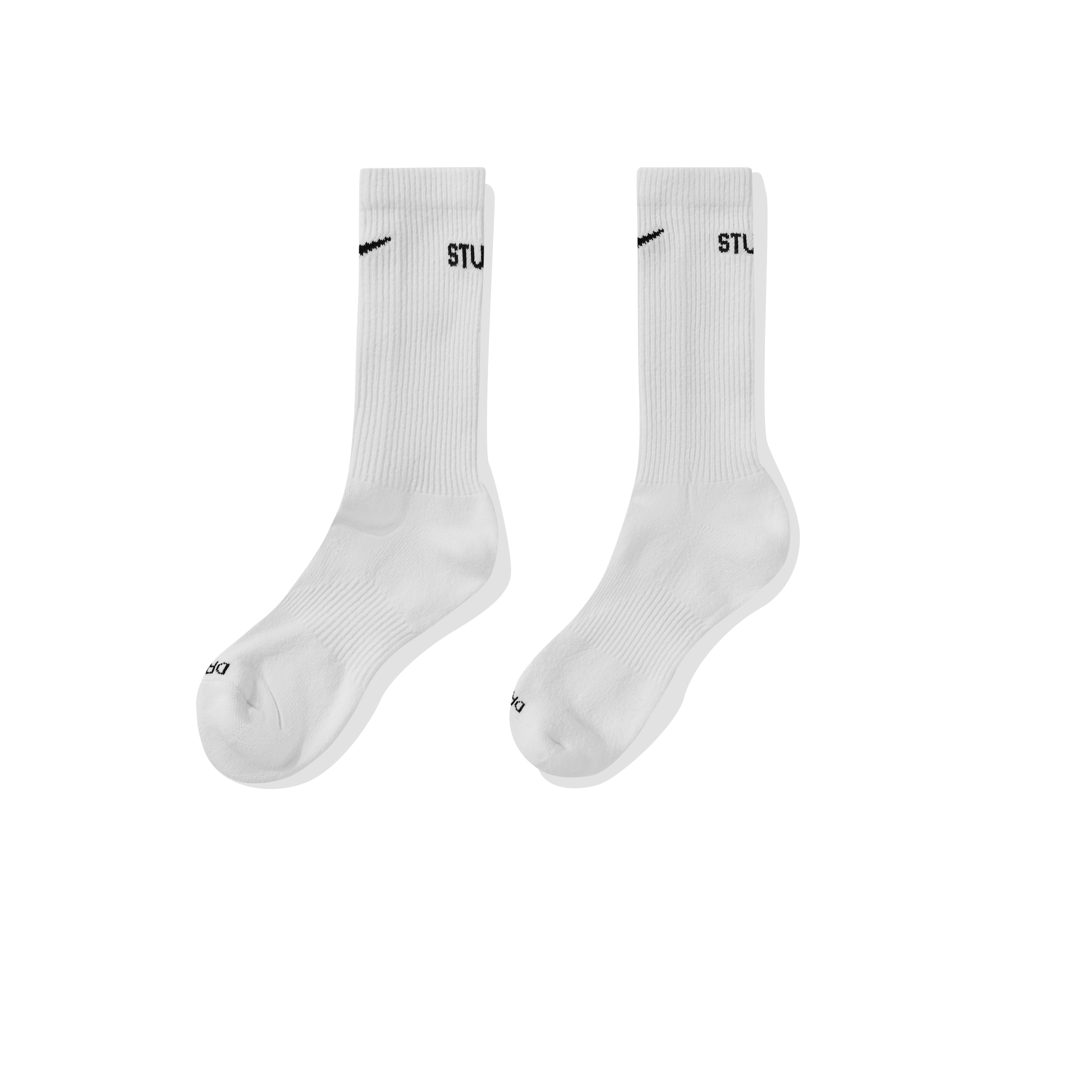 NIKE: STÜSSY Everyday Plus Crew Sock 3 Pack (White) | DSMS E-SHOP