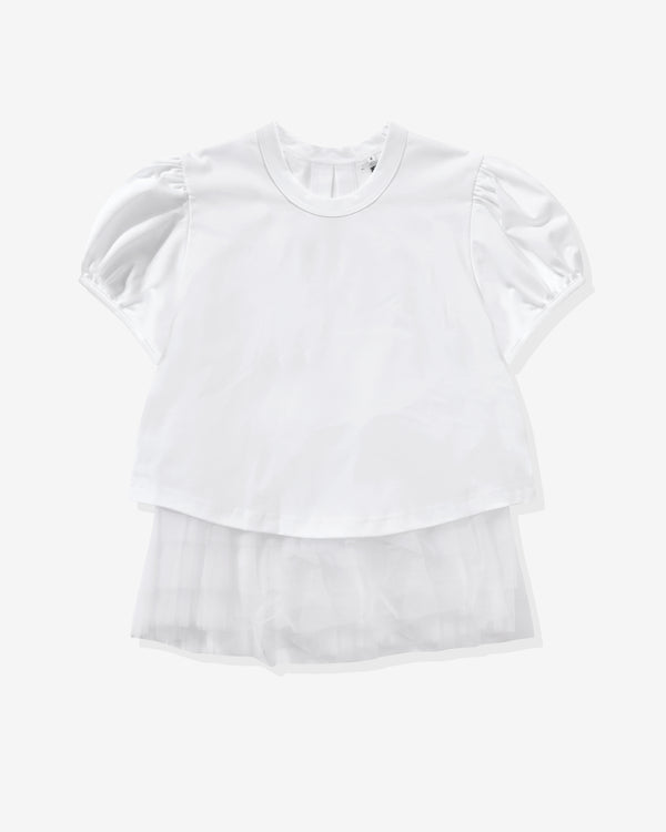 Noir Kei Ninomiya - Women's Tulle Layered T-Shirt - (White) - SS24 D-3M-T002/051/2