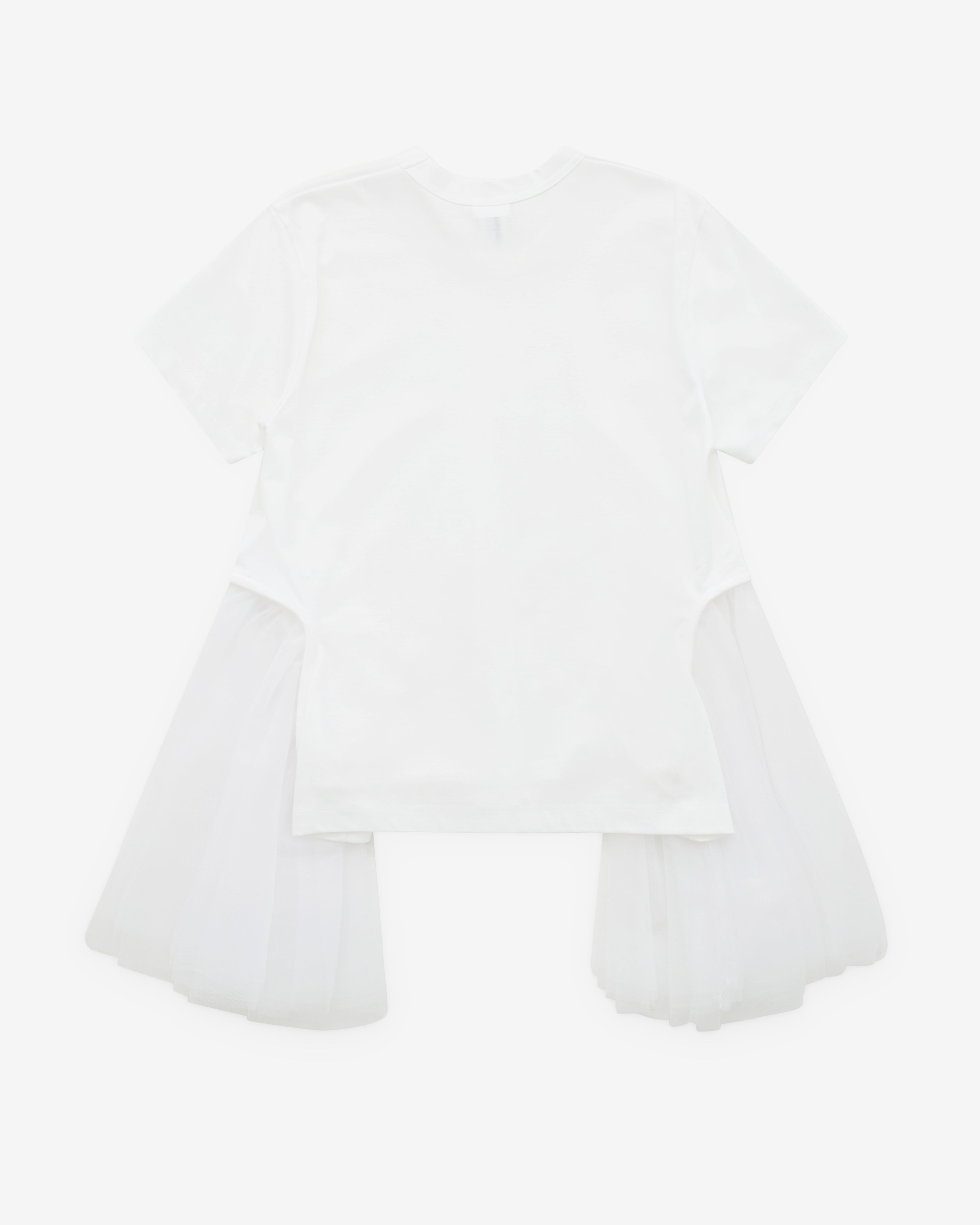 Noir Kei Ninomiya: Women's Tulle T-Shirt (White) | DSMS E-SHOP