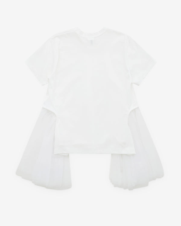 Noir Kei Ninomiya_Noir Kei Ninomiya - Women’s Tulle T-Shirt - (White)_TEES