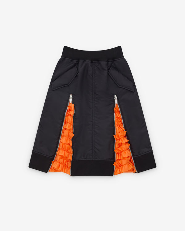 Noir Kei Ninomiya - Women’s Frill Panel Skirt - (Black/Orange)