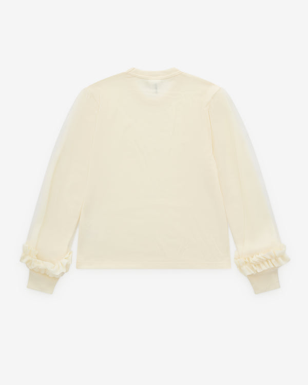 Noir Kei Ninomiya_Noir Kei Ninomiya - Women's Ladies Tulle Sleeve Sweater - (Off-White2/1A)_TEES