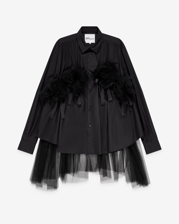 Noir Kei Ninomiya - Women's Nylon Tulle Front Blouse - (Black)