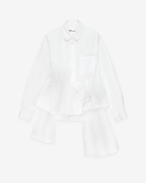 Noir Kei Ninomiya - Women's Nylon Tulle Hem Blouse - (White)