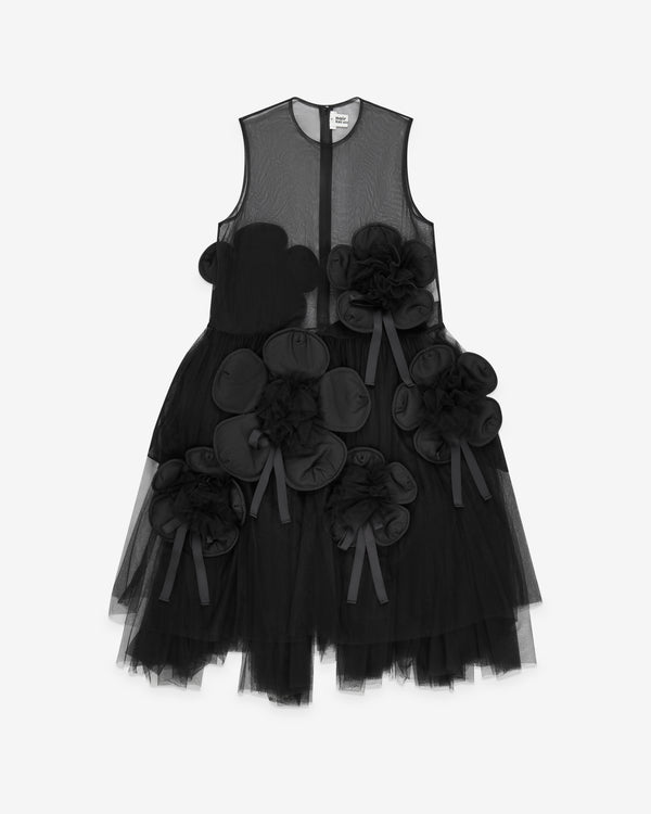 Noir Kei Ninomiya - Women's Sheer Flower Nylon Tulle Dress - (Black)
