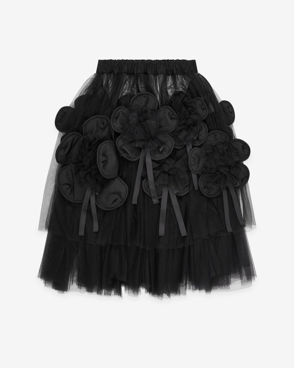 Noir Kei Ninomiya - Women's Flower Nylon Tulle Skirt - (Black)