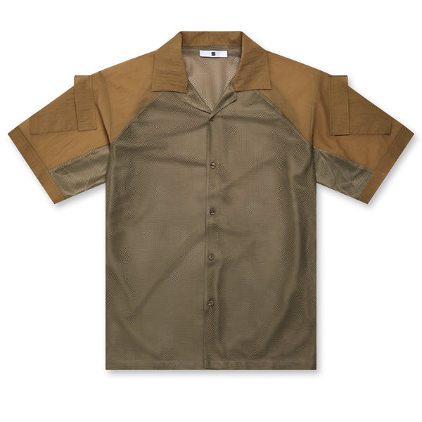 OLLY SHINDER - Men's Short Sleeve Army Shirt - (Oatmeal)