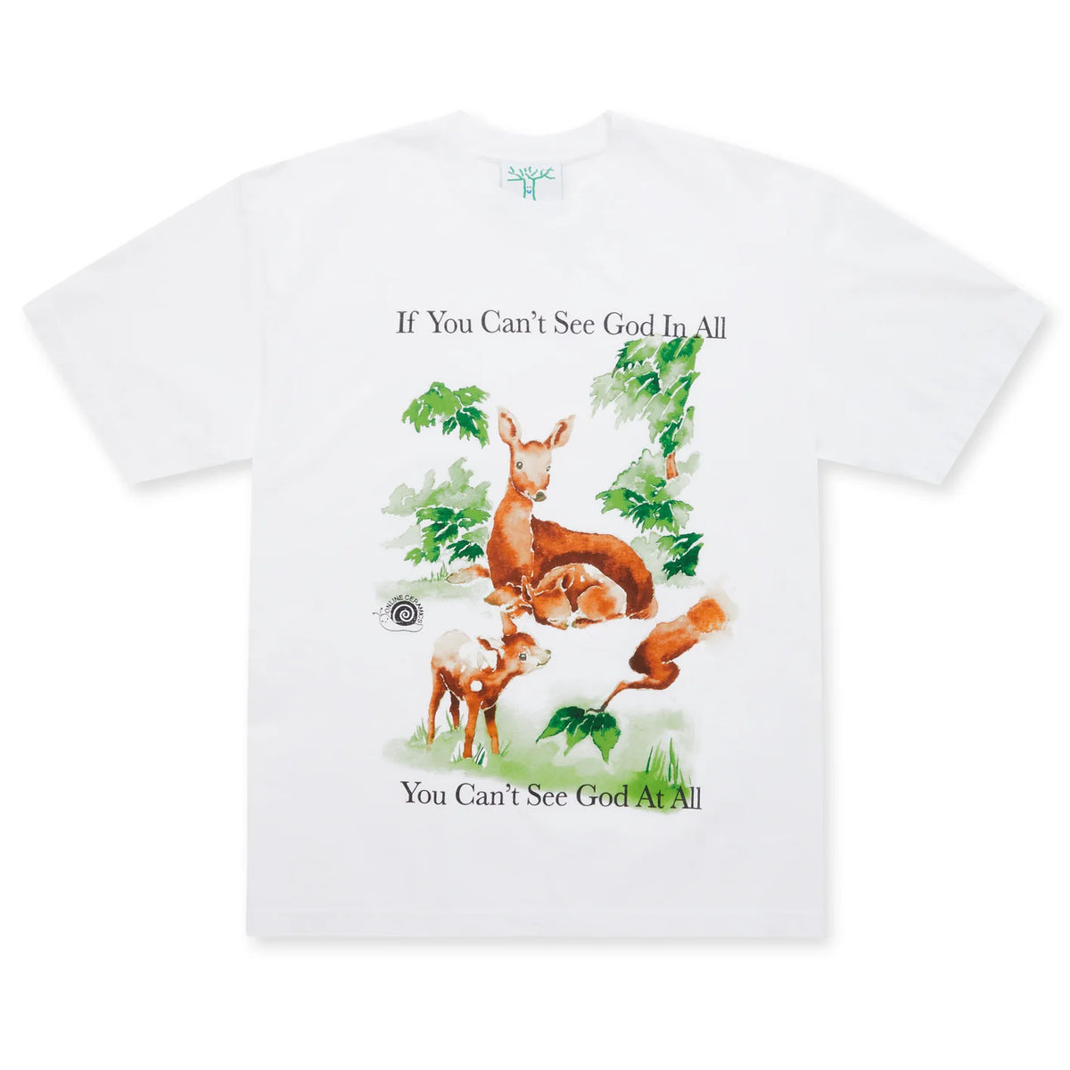 Online Ceramics: Deer In The Forest Tee (White) | DSMS E-SHOP