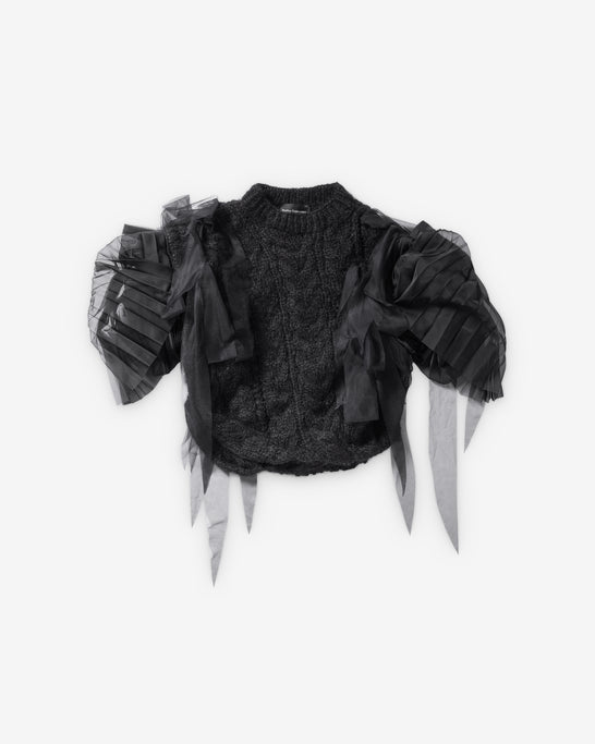 PAULINE DUJANCOURT - Women's Francisca Pleated Hand-Knit Vest  - (Black)
