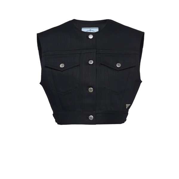 PRADA - Women's Stretch Denim Vest - (Black)