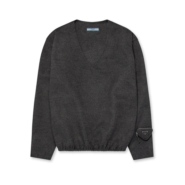 Prada - Women's V-Neck Top - (Grey)