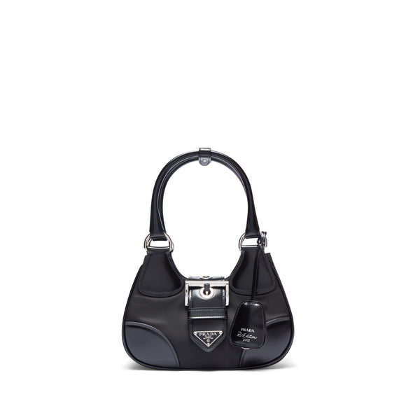 PRADA - Women's Prada Moon Re-Nylon and Leather Bag - (Black)