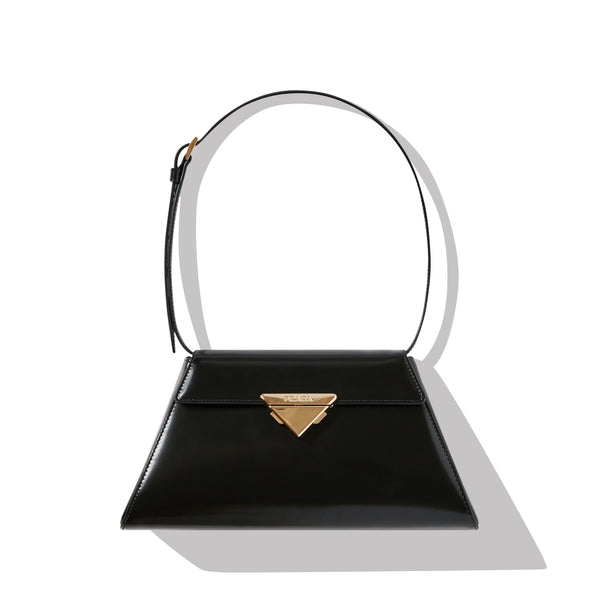 PRADA - Women's Medium Brushed Leather Handbag - (Black)