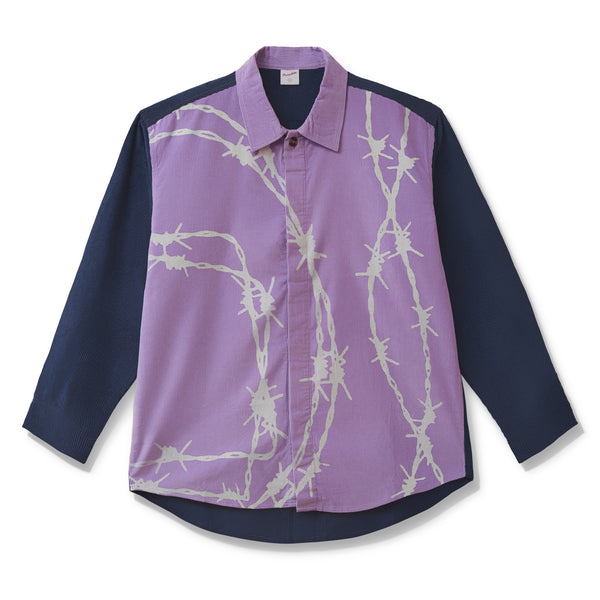 PARADISE YOUTH CLUB - Long Sleeve Wire Shirt - (Lavender /Navy)