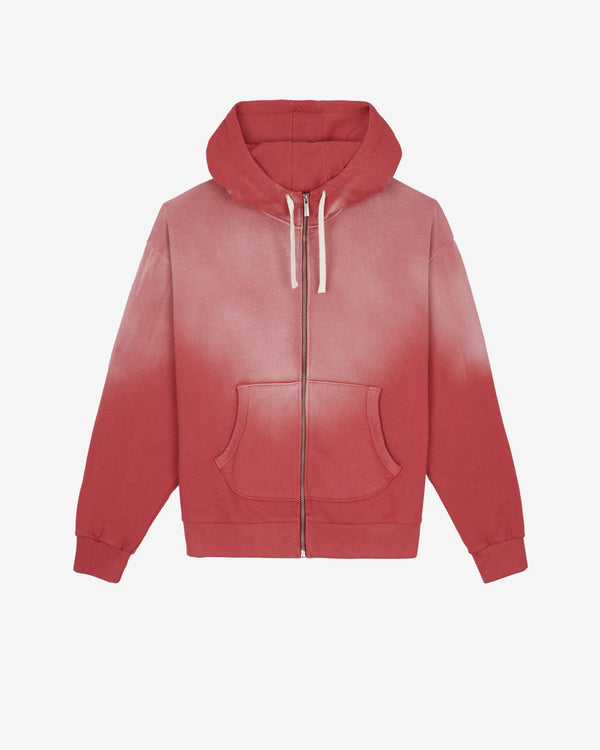 Brain Dead_BRAIN DEAD - Men's Padded Elbow Zip-Up Hoodie - (Red)_HOODS